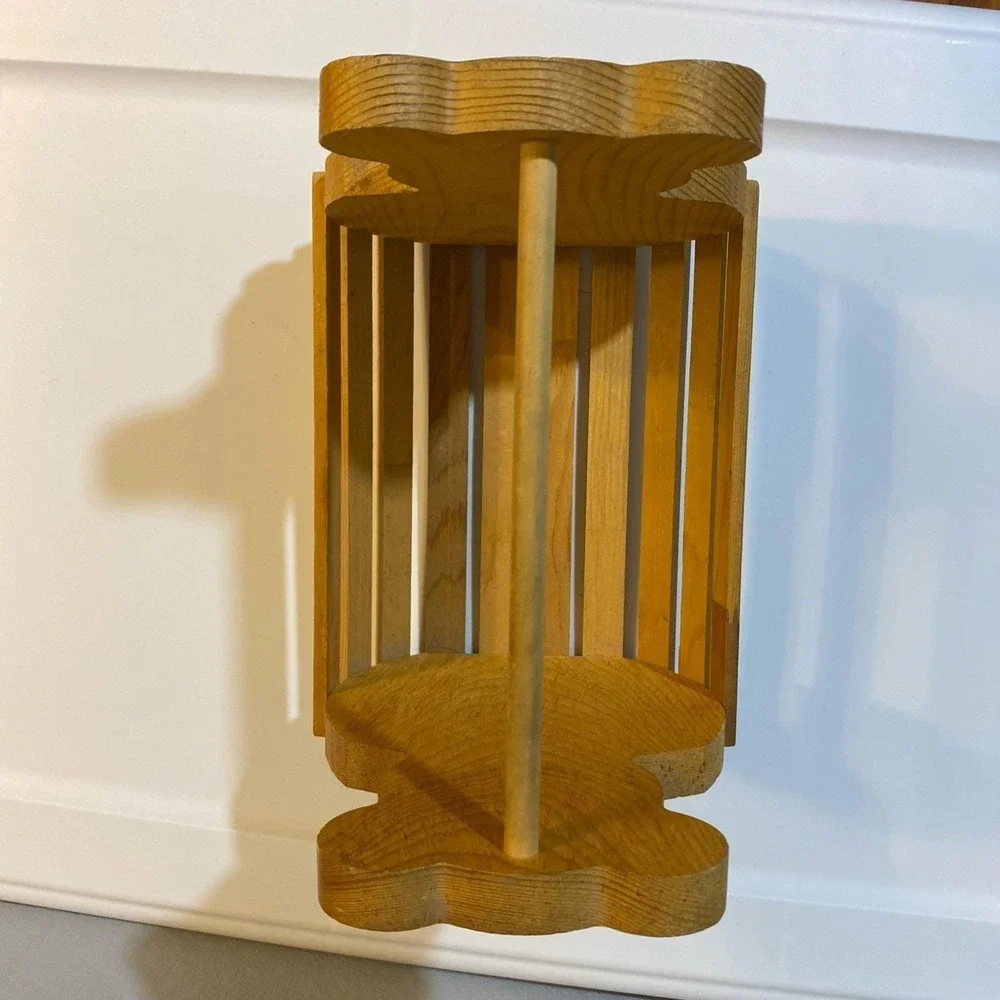 Vintage Wooden Slat Basket Teddy Bear‎ Design Country Cottage Core Kids Decor